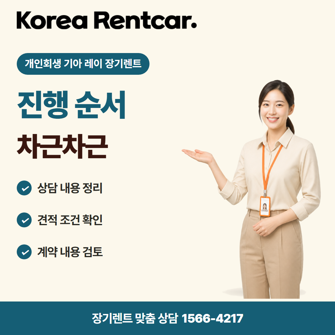 개인회생 기아 레이 장기렌트 · 이용 절차 카드뉴스